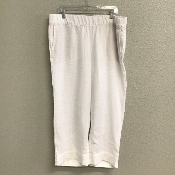 Pure J Jill Love Linen Women’s Wide Leg Pants Crop Women’s Size Large White - Picture 10 of 10